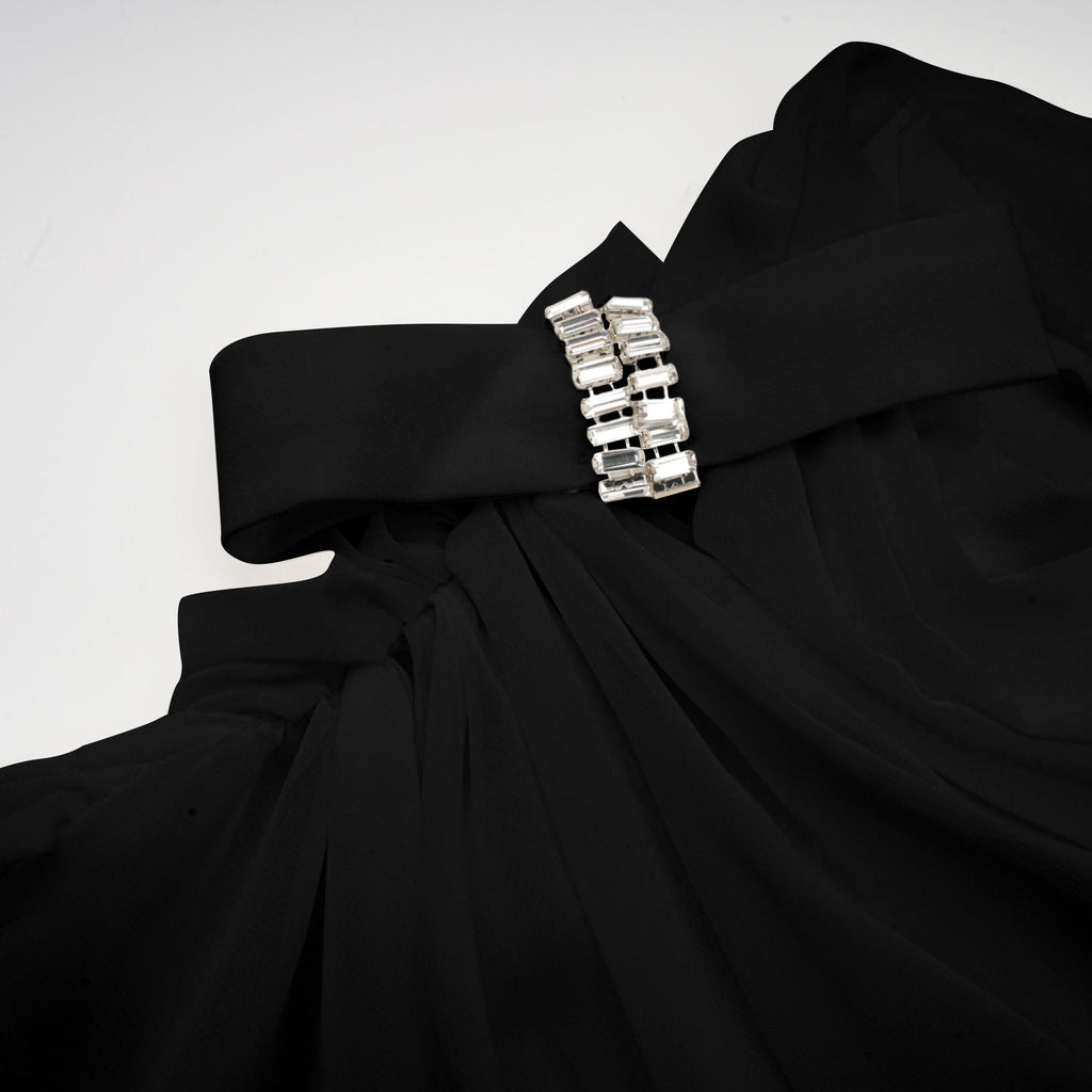 Andrea Asimetrik Tül Bluz ve Etek Takım