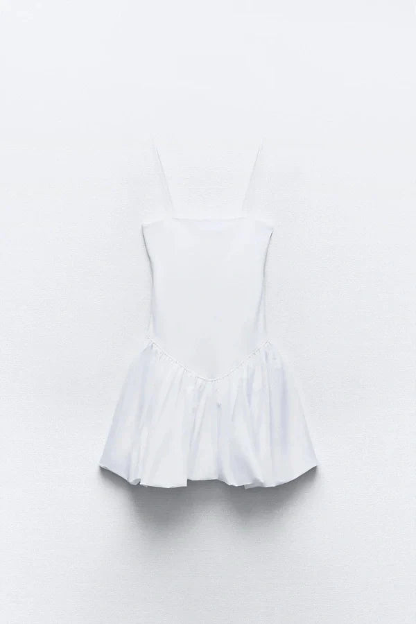 Aubrey Hafif Balon Etek Mini Elbise