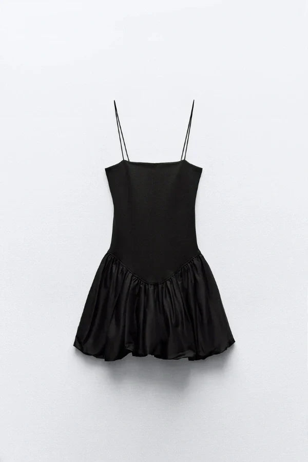 Aubrey Hafif Balon Etek Mini Elbise