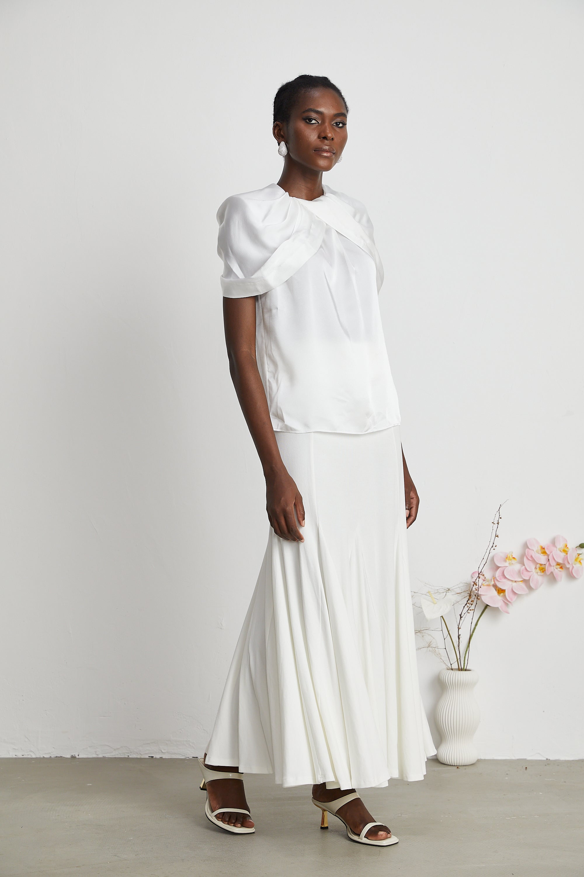 Antibes Yüksek Bel Pilili Etek