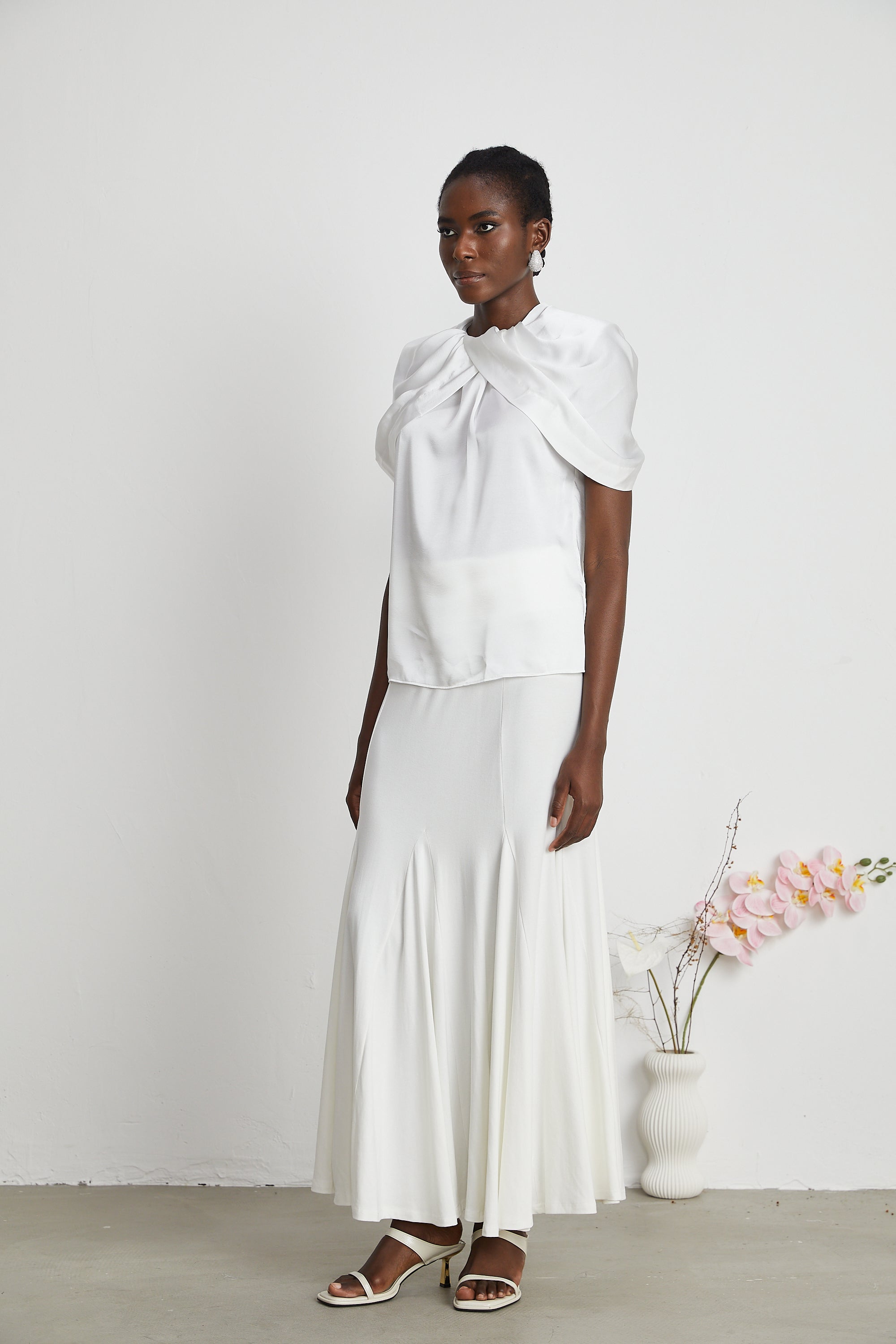 Antibes Yüksek Bel Pilili Etek