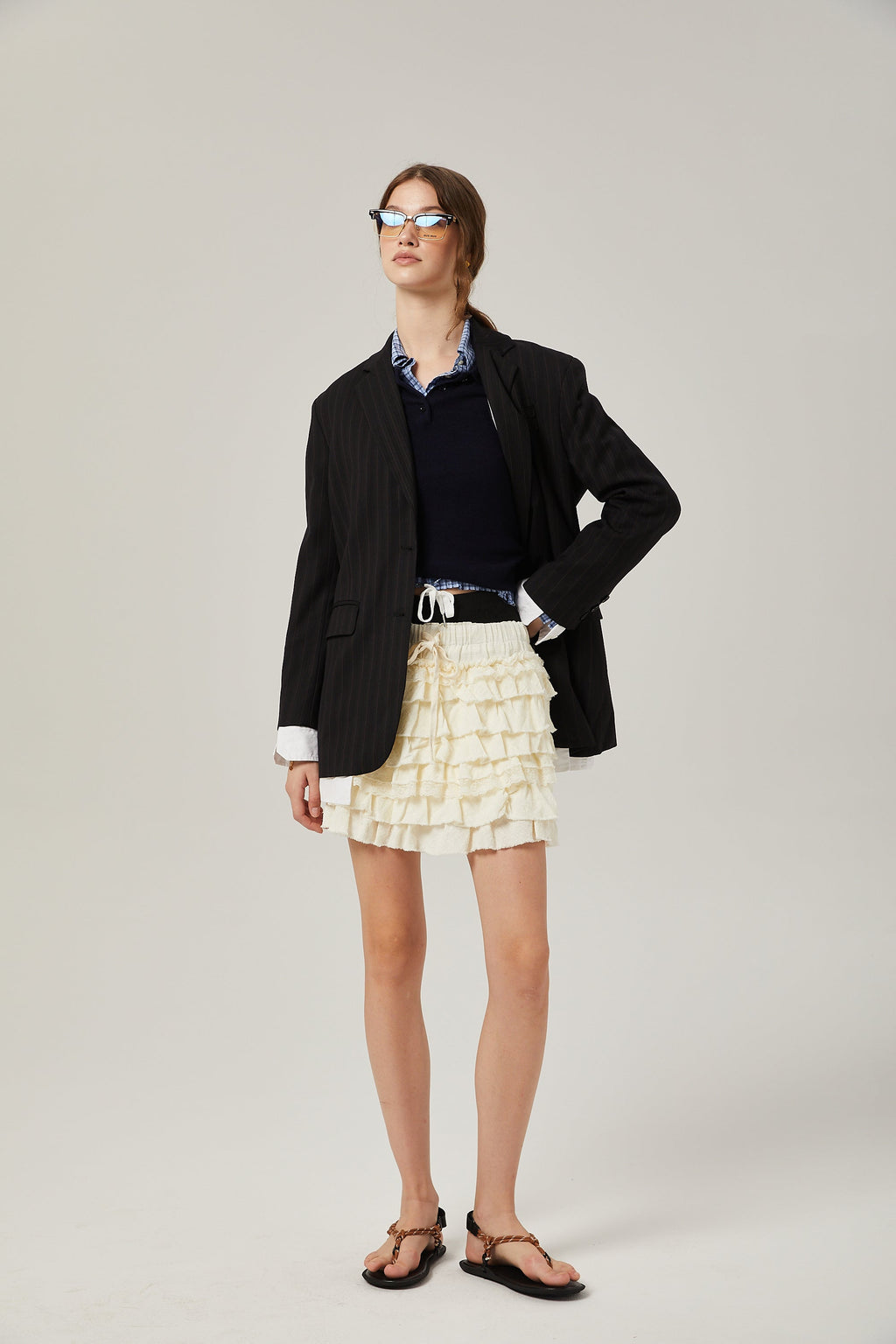 Angélique Dantel Şeritli Katmanlı Etek