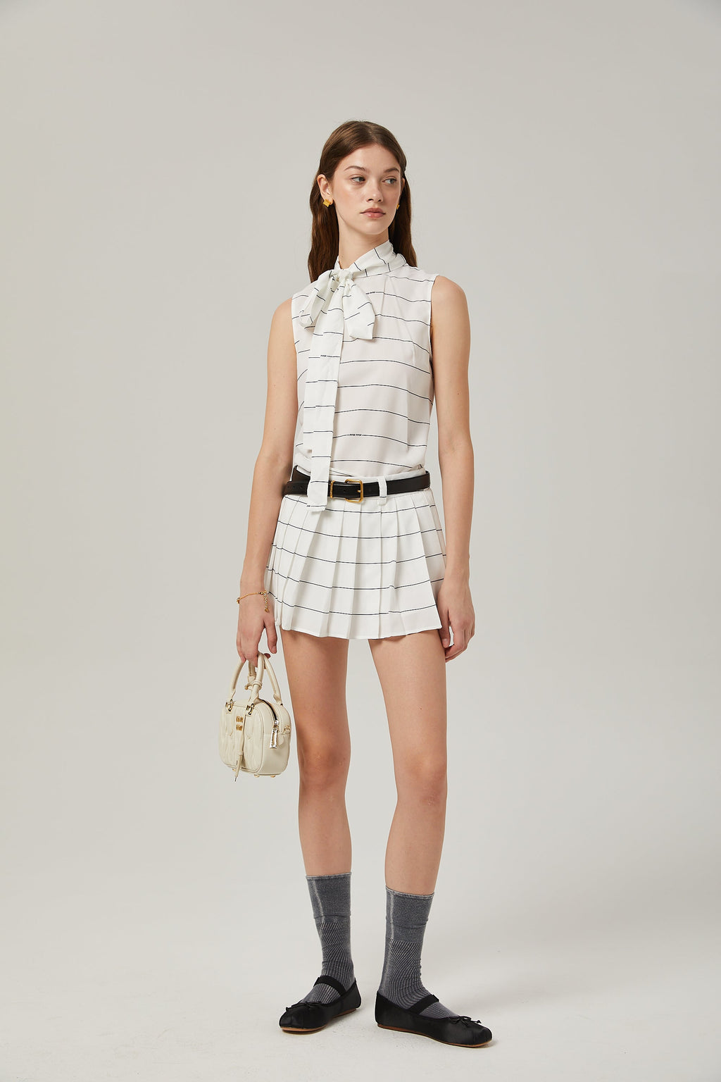 Angélique Çizgili Üst Ve Etek Uyumlu Takım