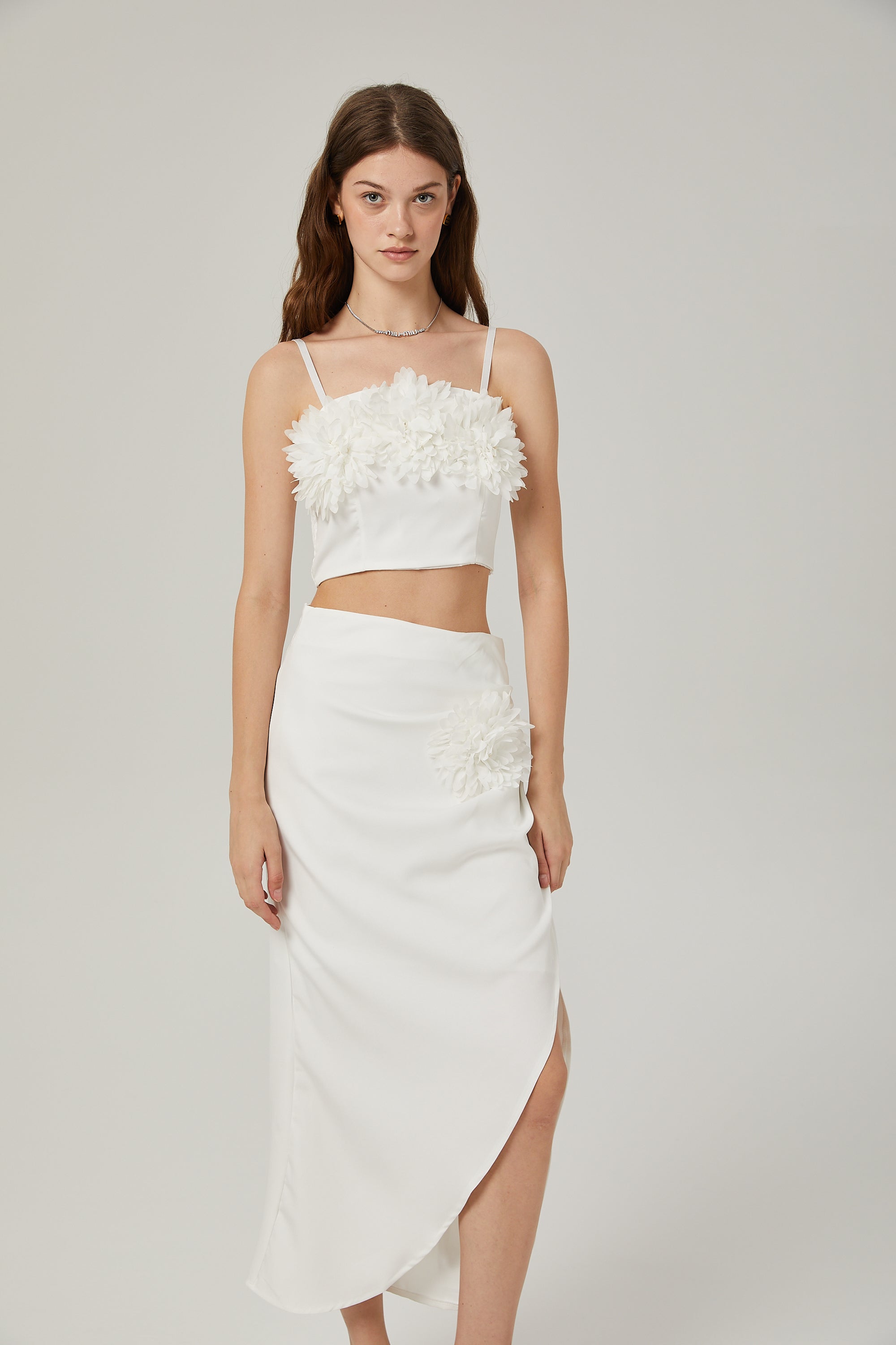 Angélique Suni Çiçekli Üst Ve Etek Eşleştirme Seti