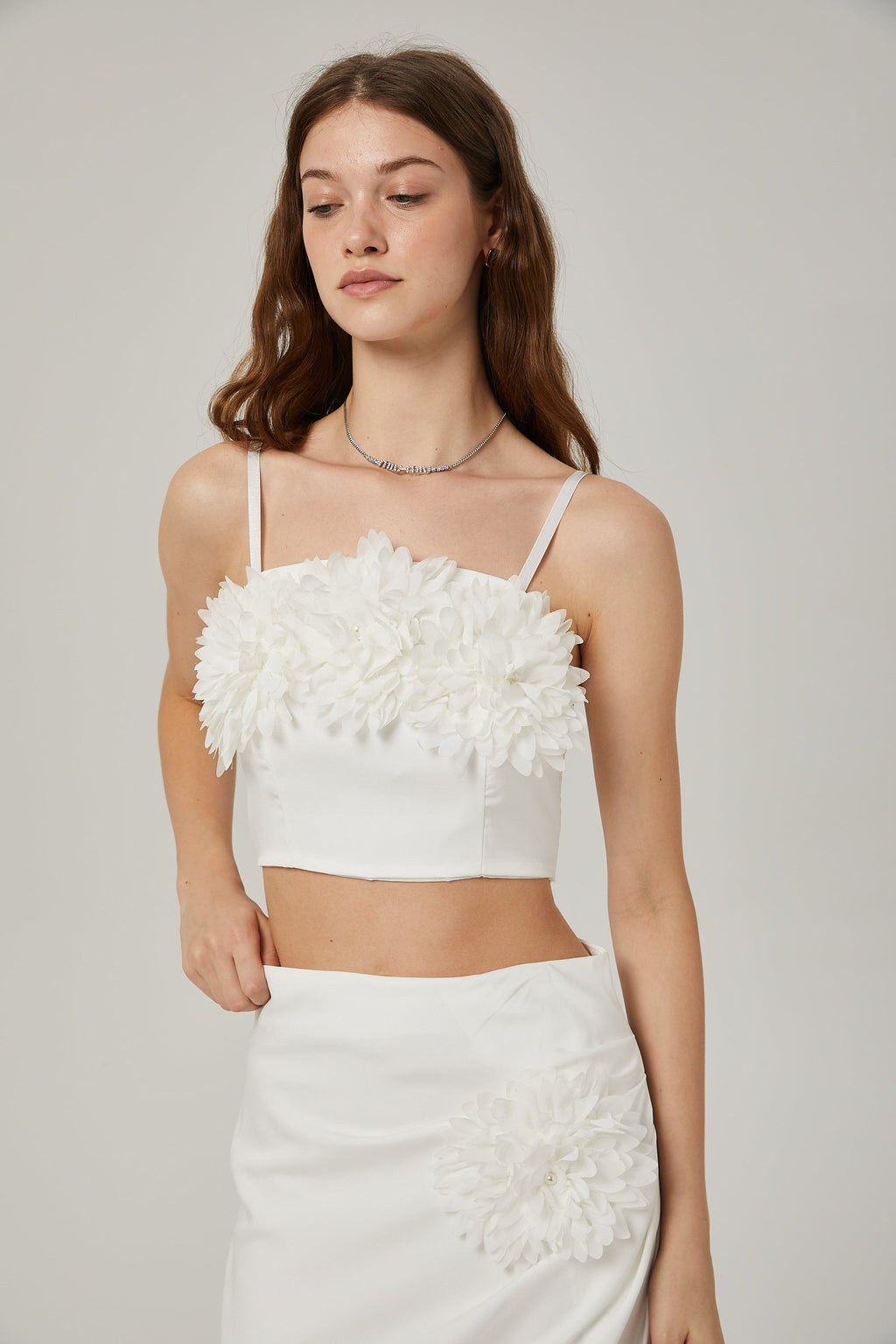 Angélique Suni Çiçekli Üst Ve Etek Eşleştirme Seti