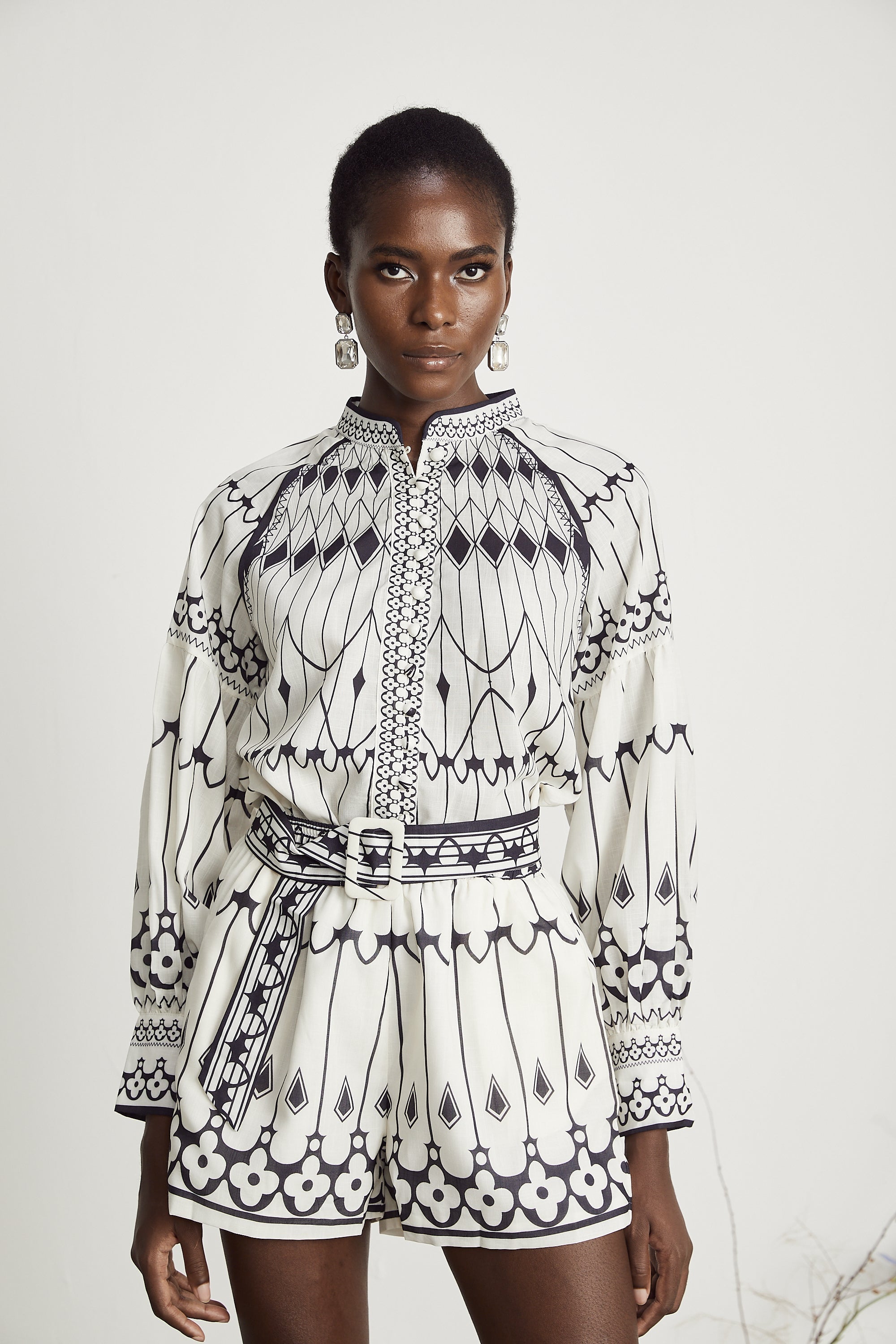 Allie Grafik Baskılı Gömlek Ve Şort Eşleştirme Seti