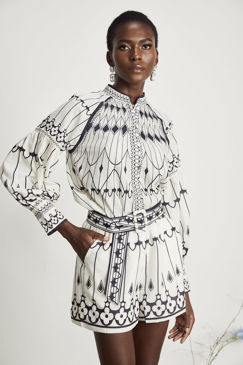 Allie Grafik Baskılı Gömlek Ve Şort Eşleştirme Seti