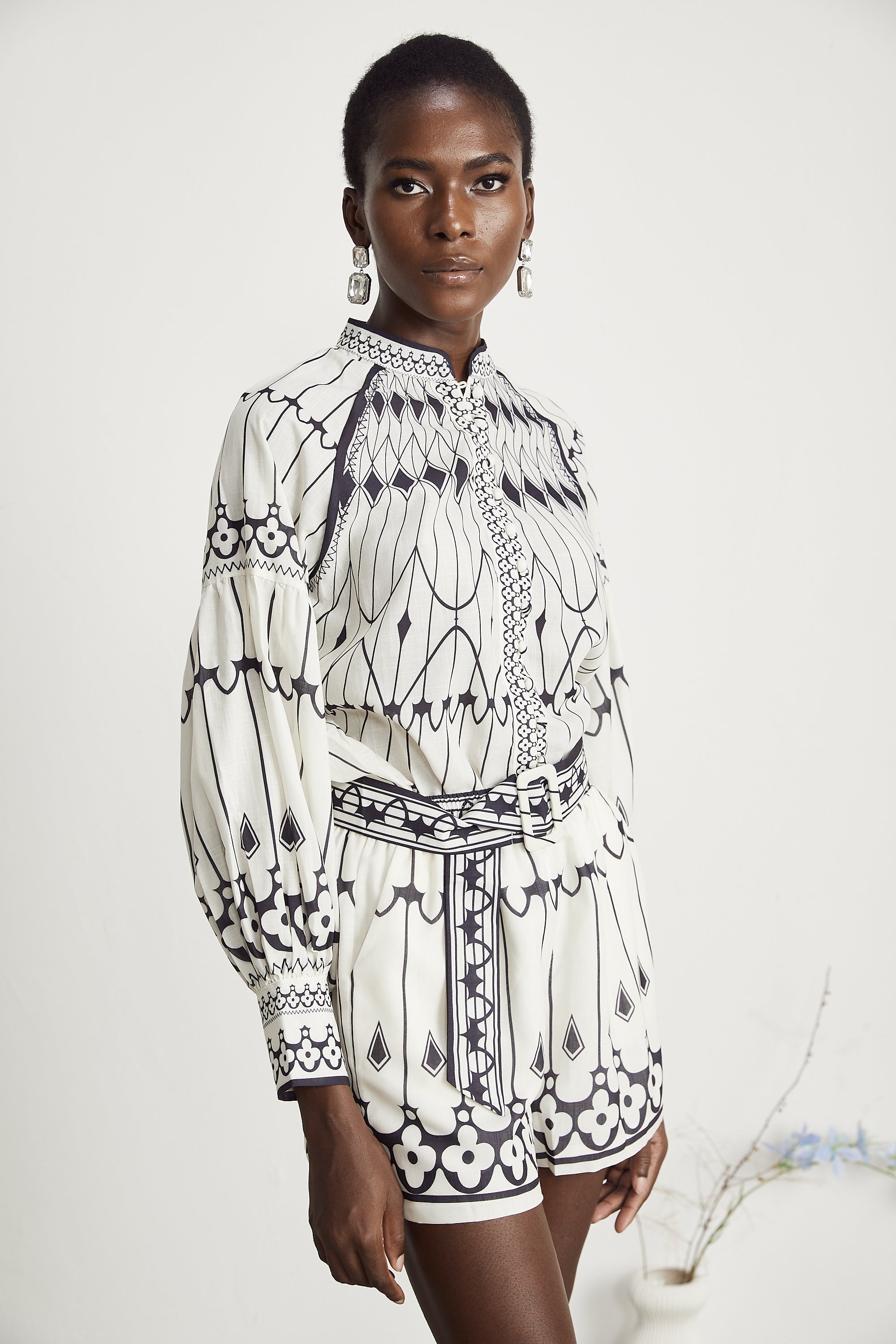 Allie Grafik Baskılı Gömlek Ve Şort Eşleştirme Seti