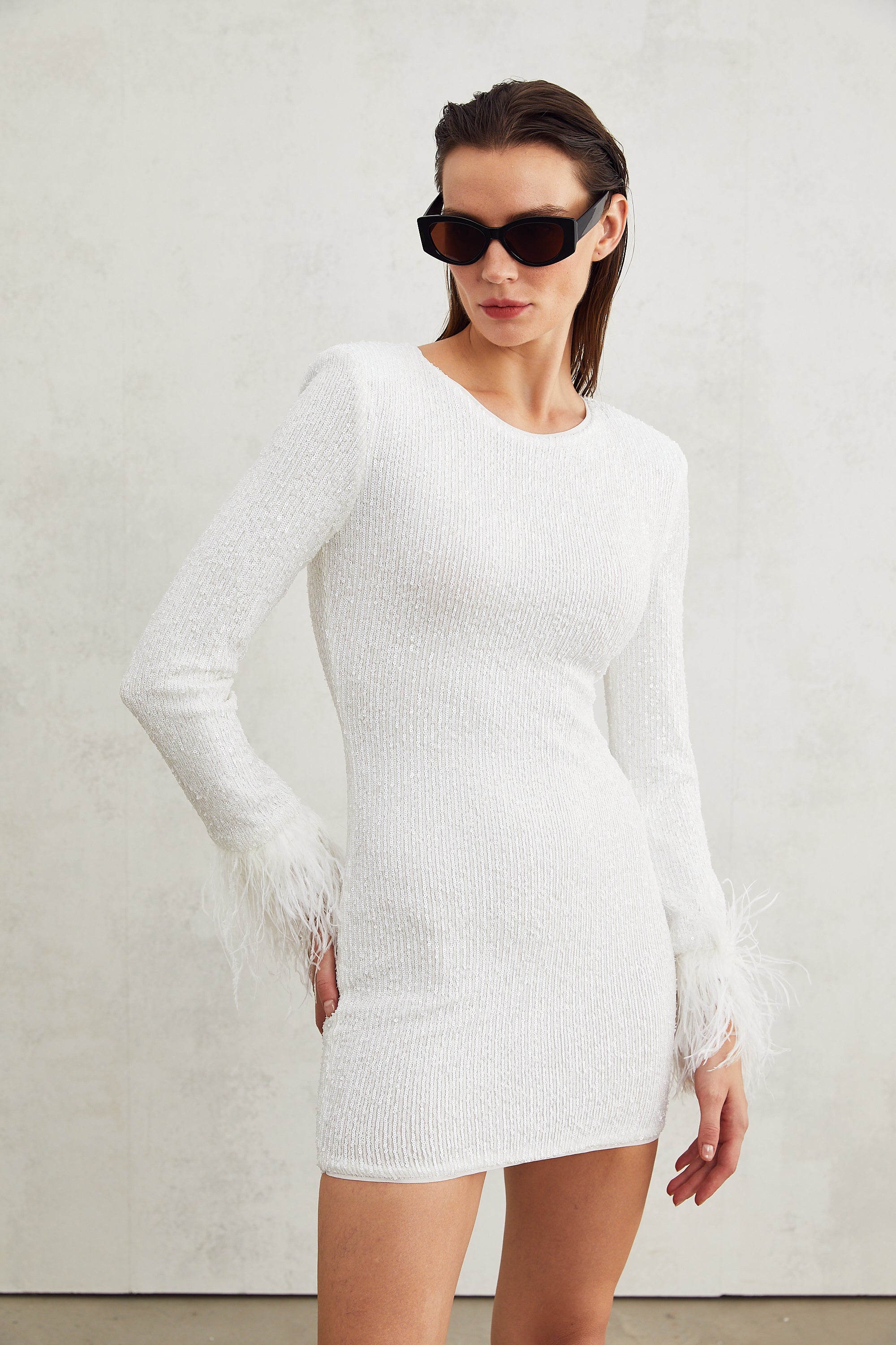 Amorata Tüy Süslemeli Elbise