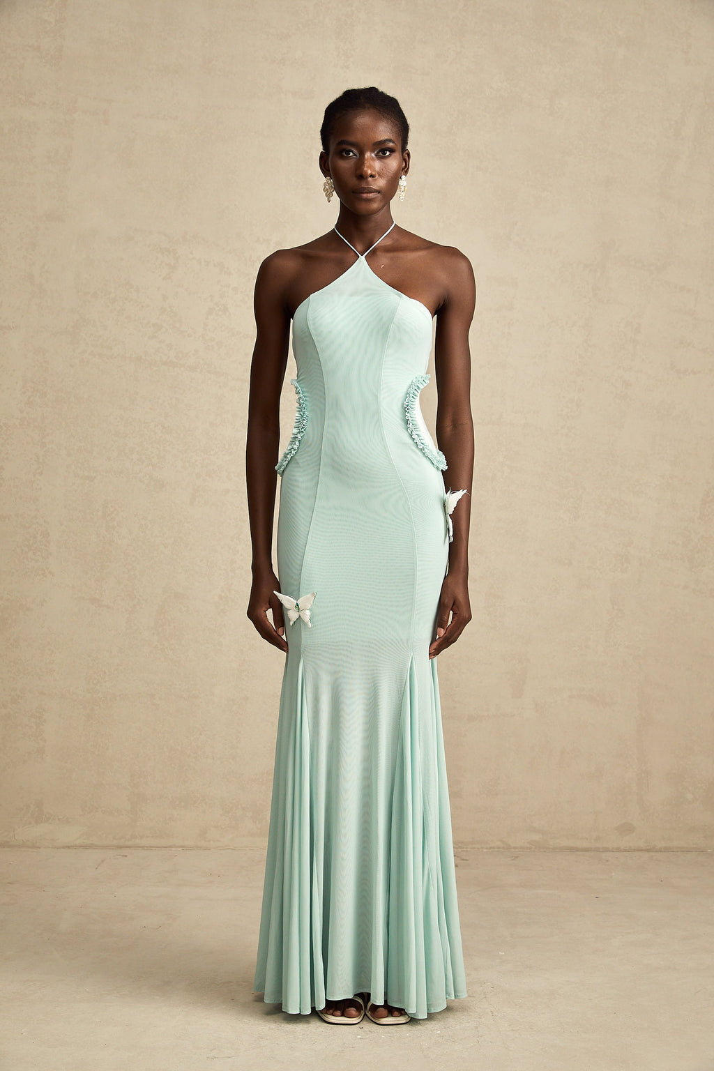 Amélie Fırfır Detaylı Kelebek Maxi Elbise