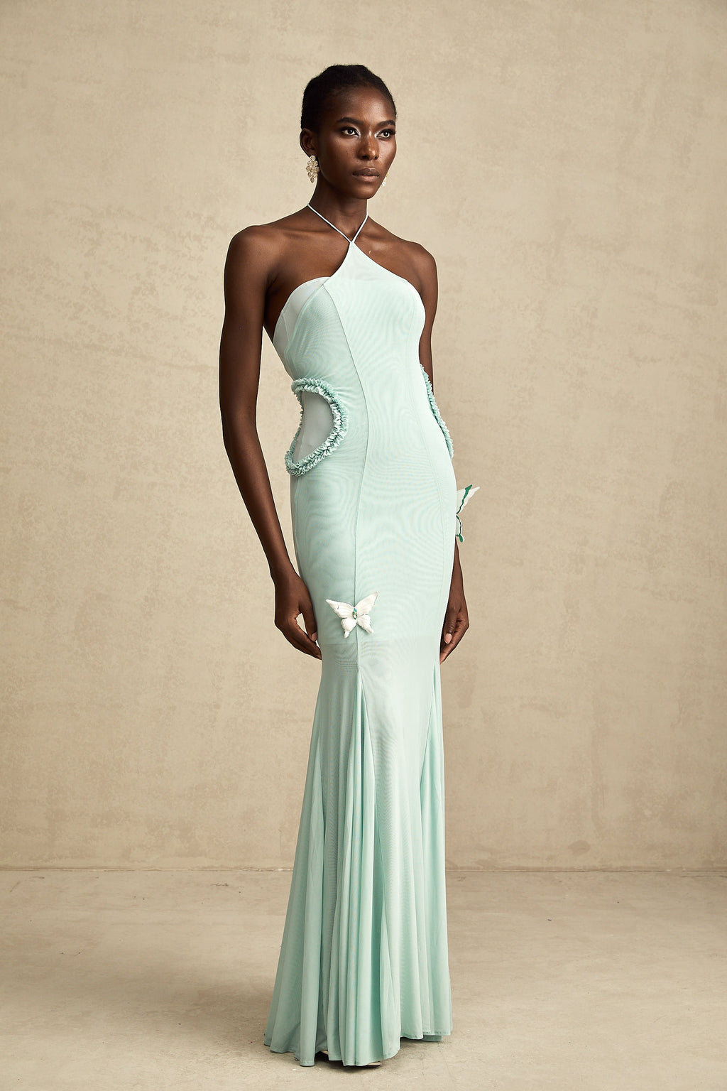 Amélie Fırfır Detaylı Kelebek Maxi Elbise