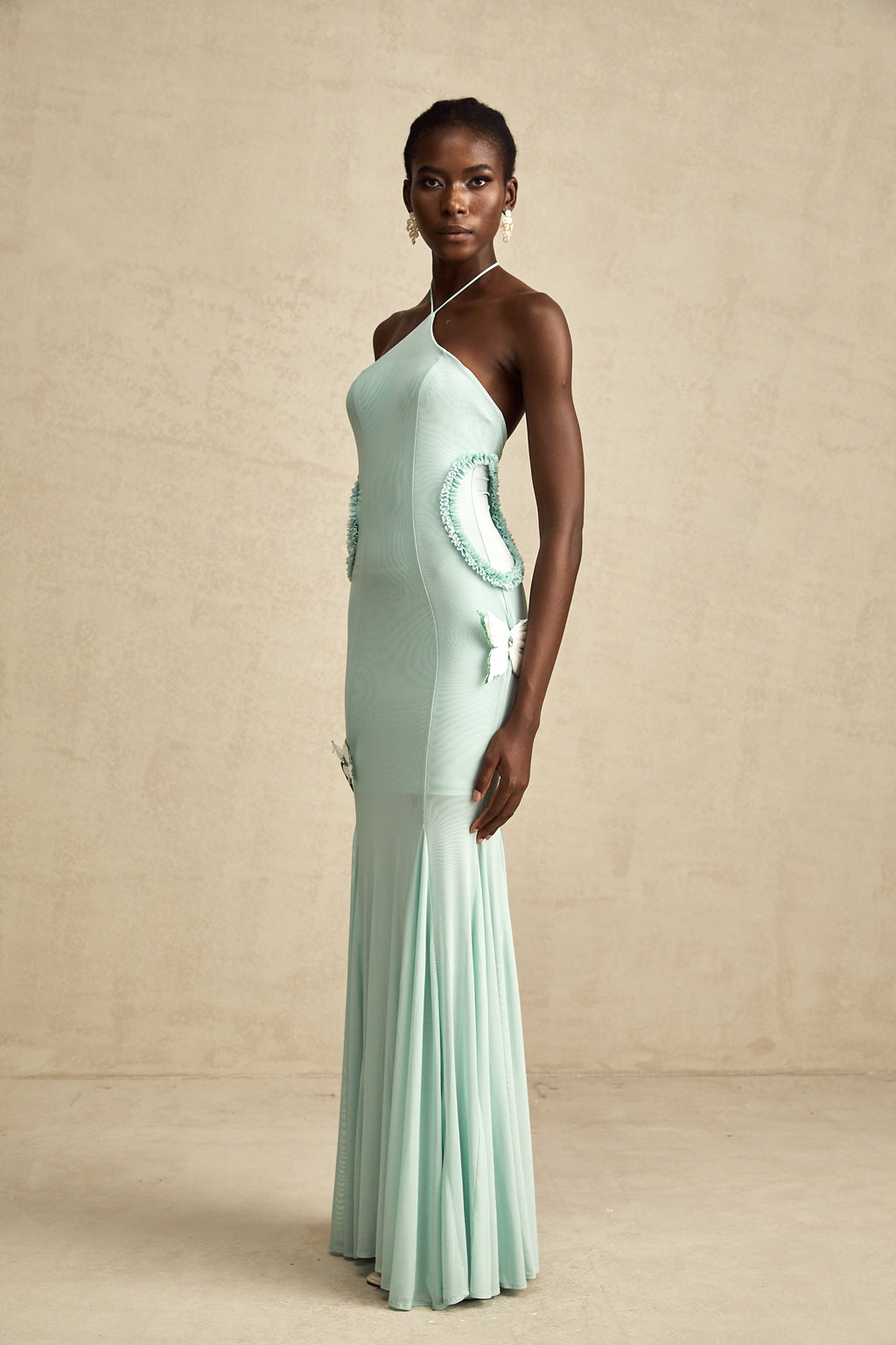 Amélie Fırfır Detaylı Kelebek Maxi Elbise