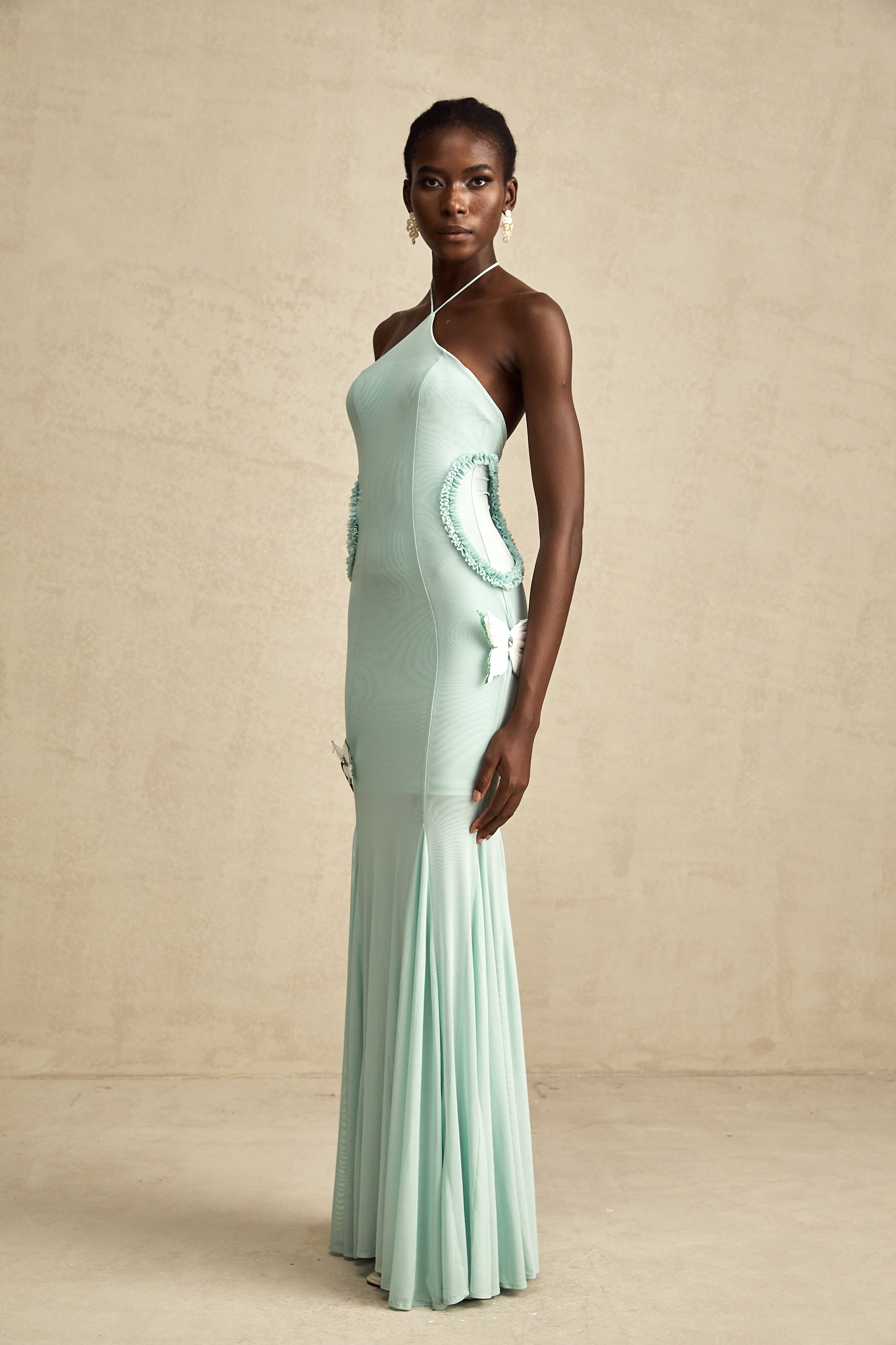 Amélie Fırfır Detaylı Kelebek Maxi Elbise