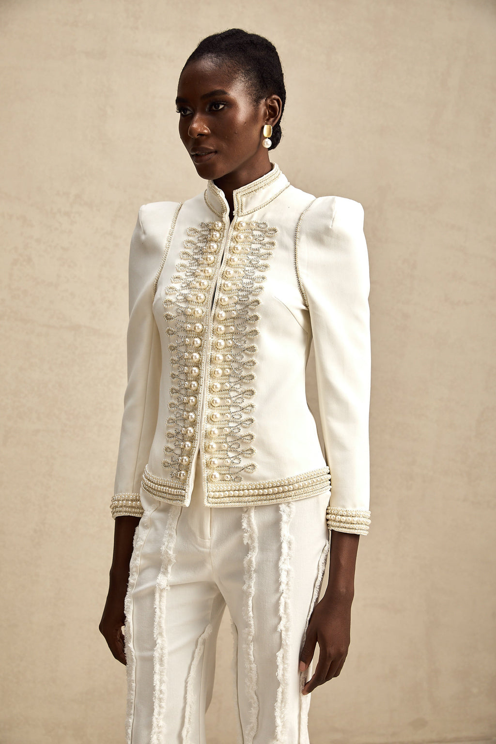 Aïda Boncuk İşlemeli Bedene Oturan Ceket