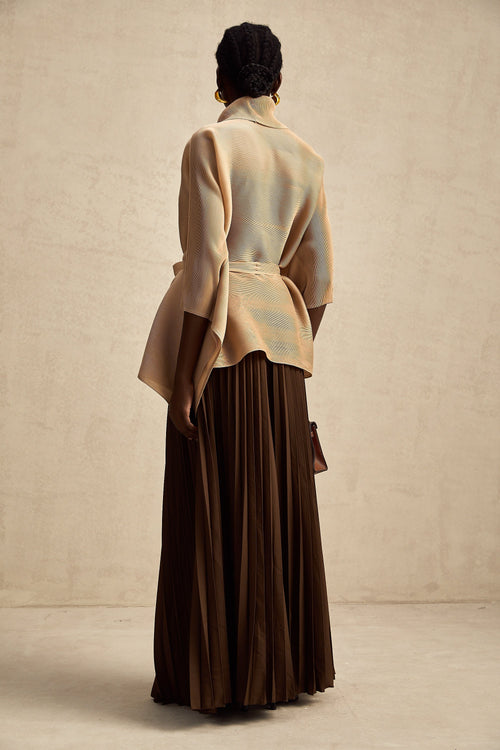 Adèle Pelerin Tasarımlı Pilili Üst Ve Etek Uyumlu Set