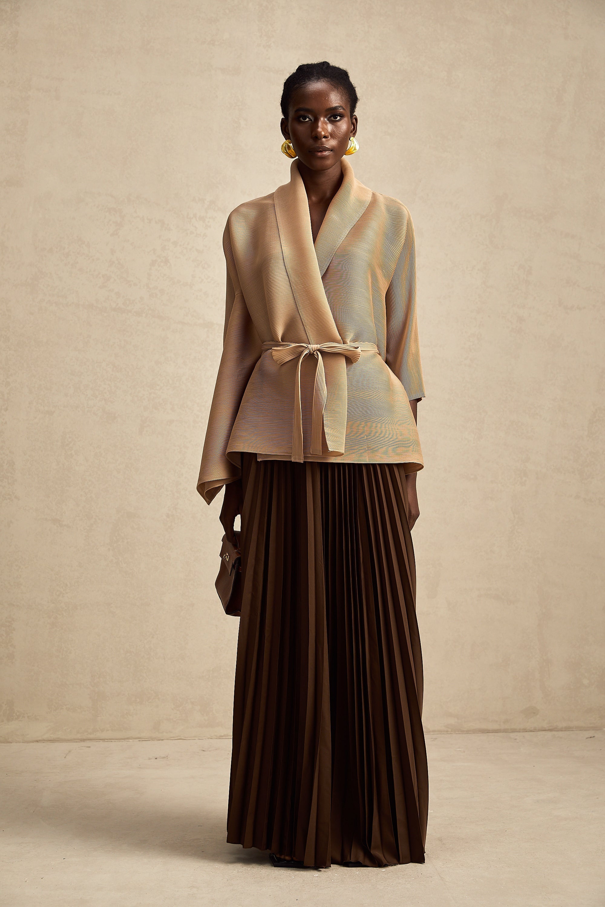 Adèle Pelerin Tasarımlı Pilili Üst Ve Etek Uyumlu Set