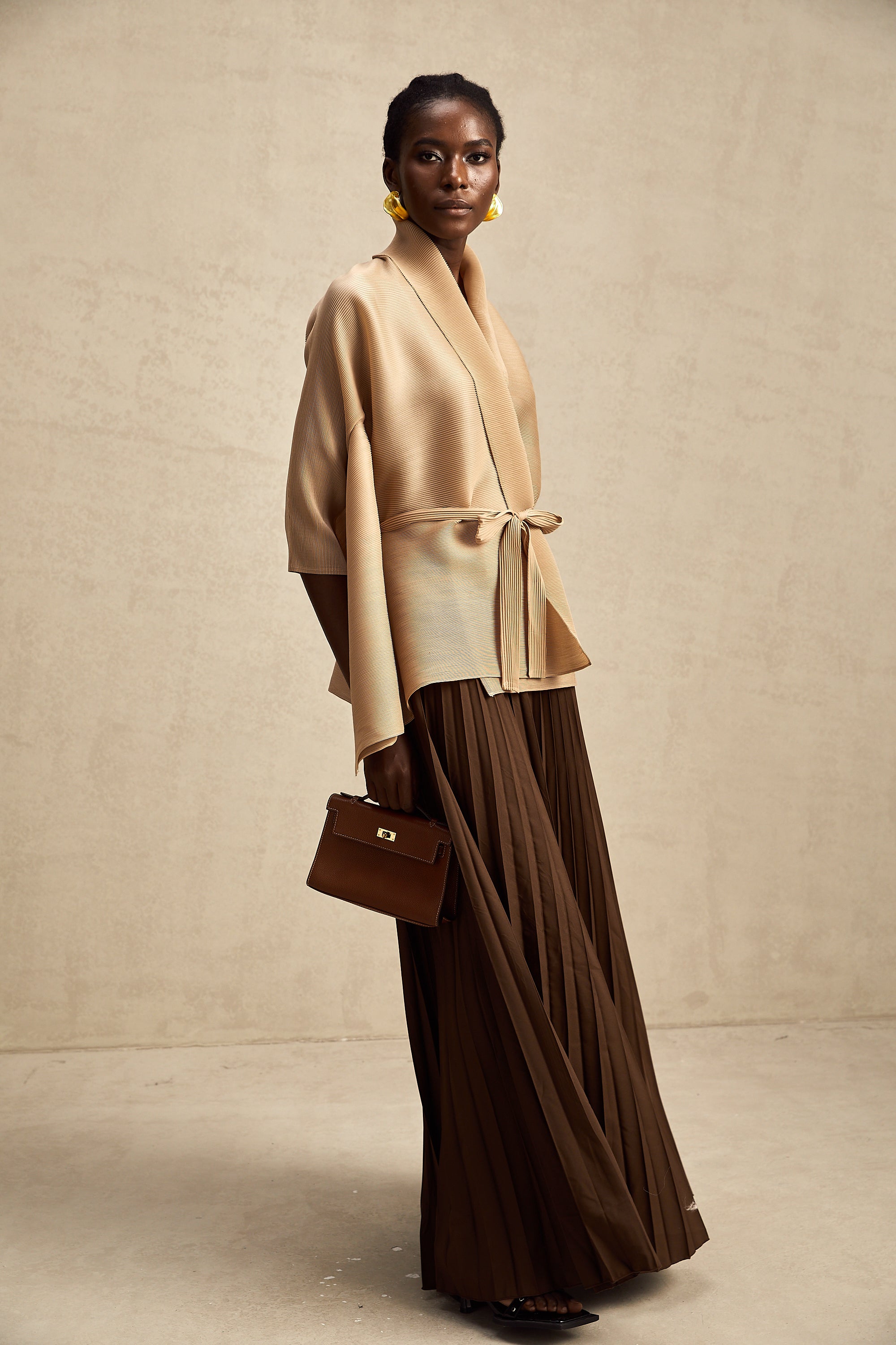 Adèle Pelerin Tasarımlı Pilili Üst Ve Etek Uyumlu Set