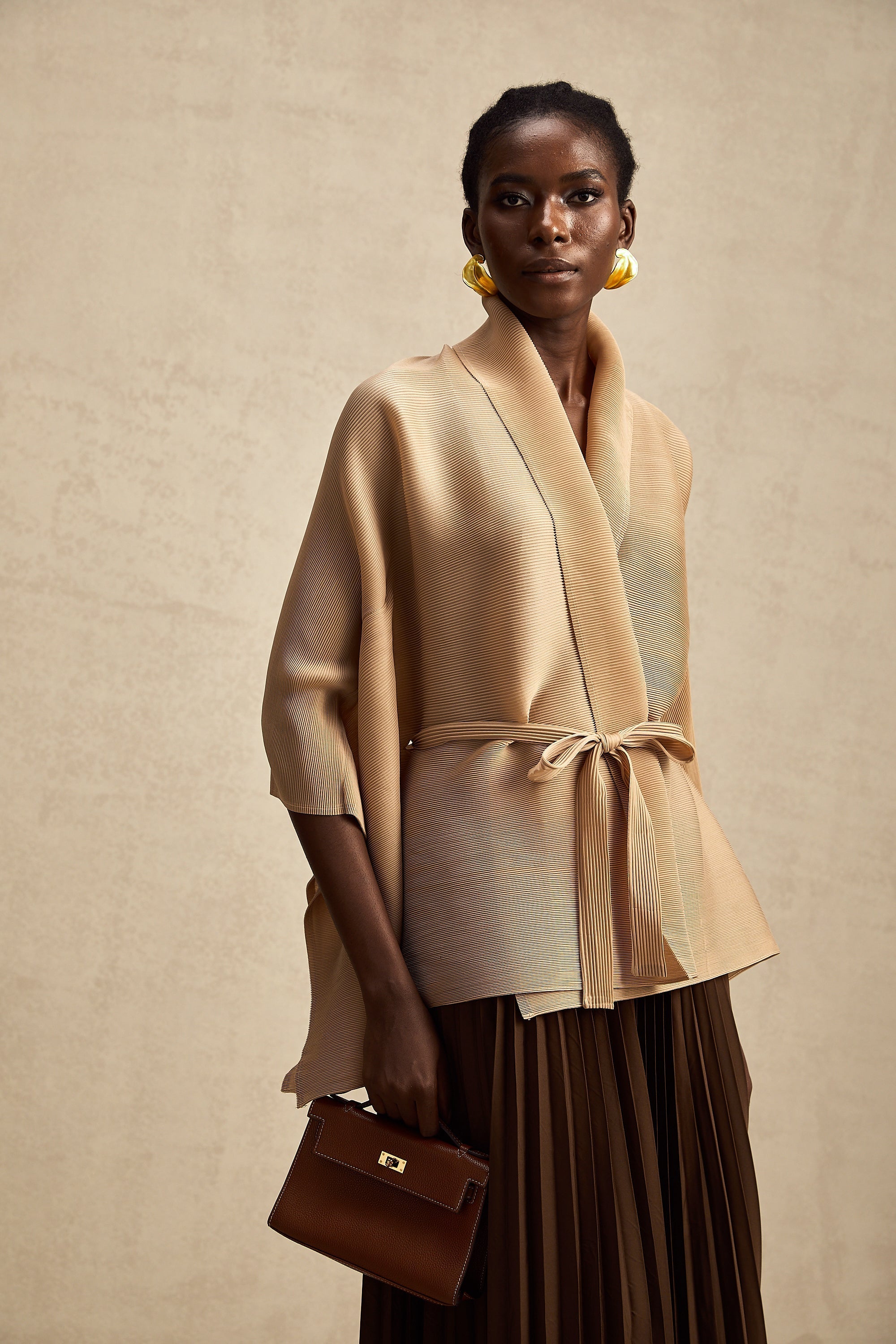 Adèle Pelerin Tasarımlı Pilili Üst Ve Etek Uyumlu Set