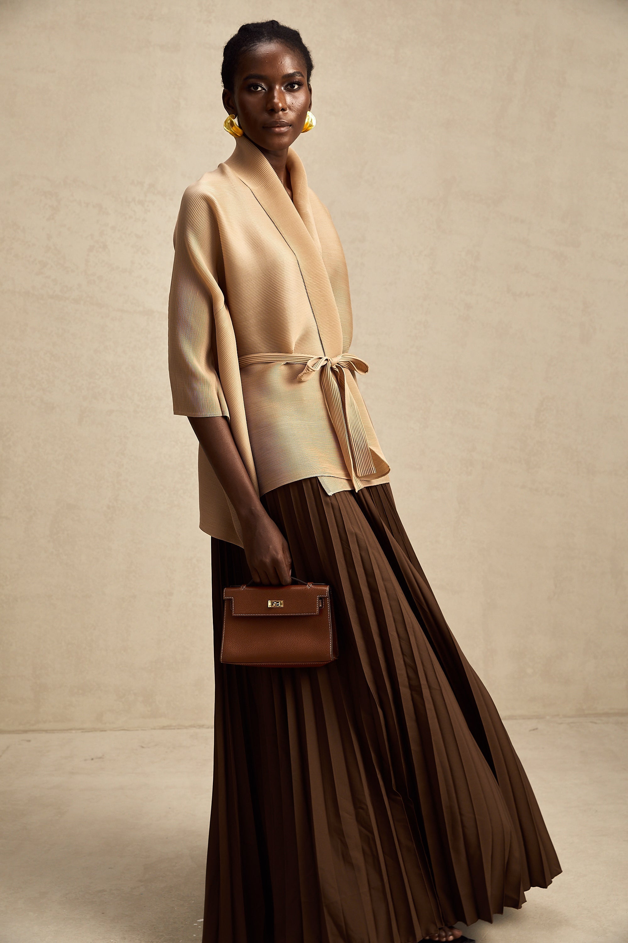 Adèle Pelerin Tasarımlı Pilili Üst Ve Etek Uyumlu Set