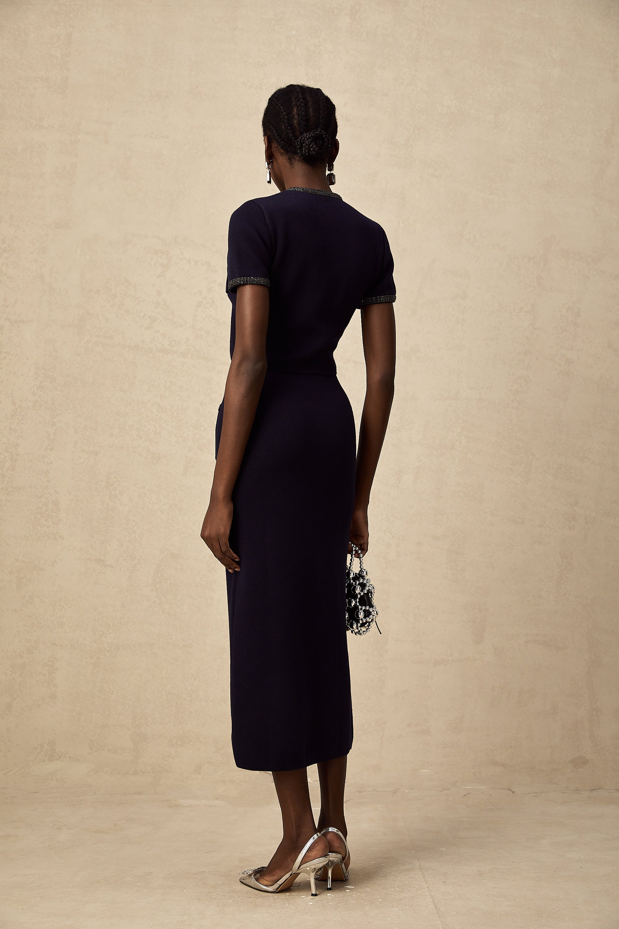 Aïda Süslemeli Fitilli Örgü Üst Ve Etek Eşleştirme Seti