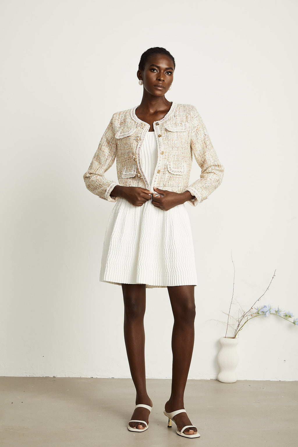 Anaïs Nötr Payetlerle Süslenmiş Tüvit Ceket