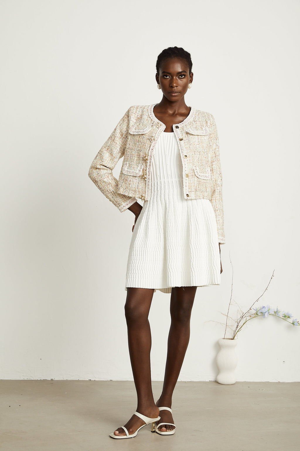 Anaïs Nötr Payetlerle Süslenmiş Tüvit Ceket