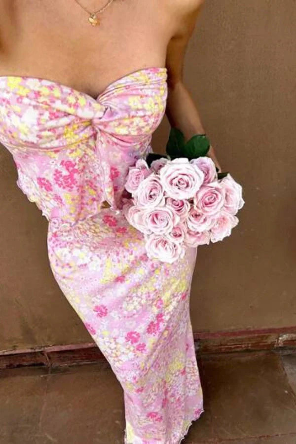 Amanda Çiçek Baskılı Üst Etek Takım