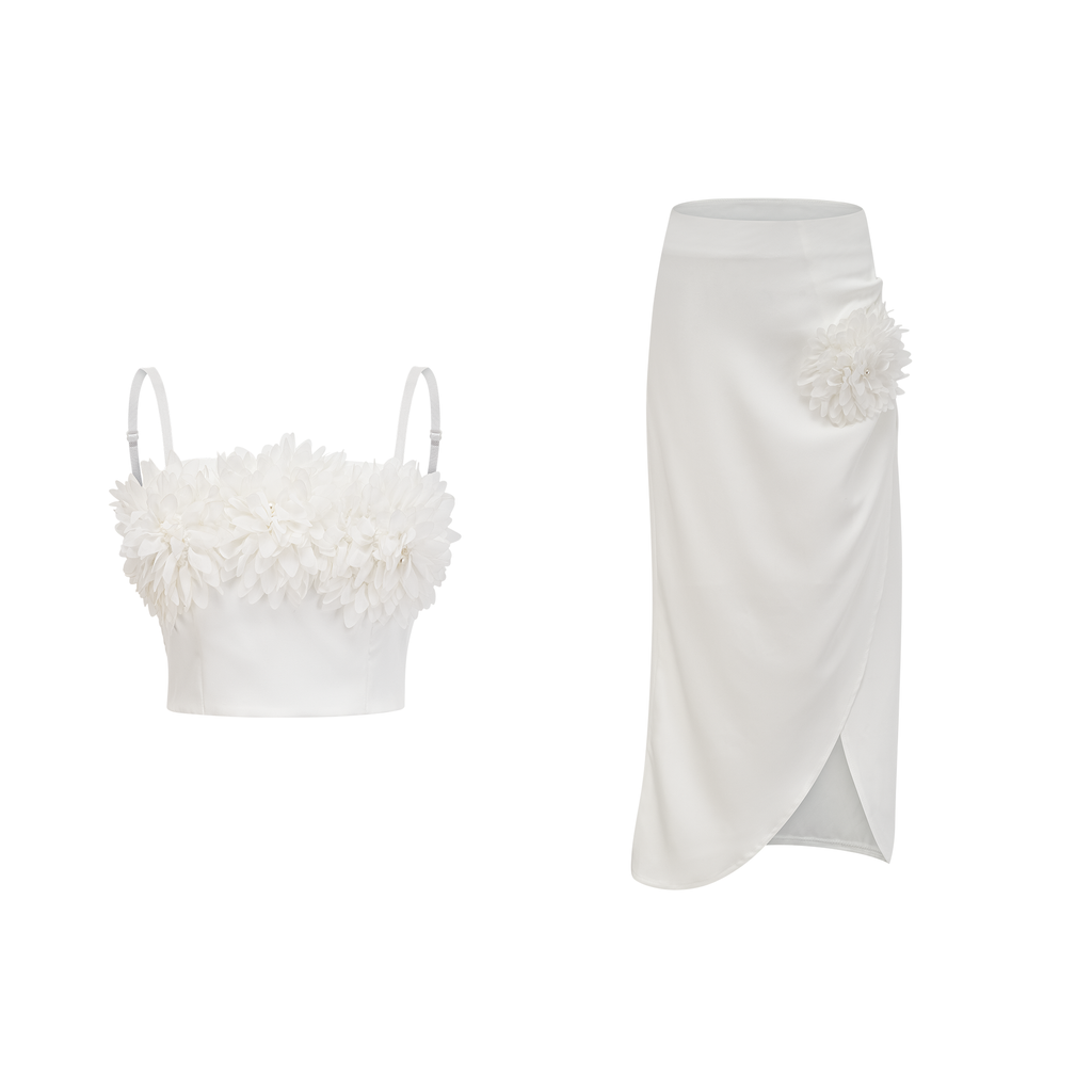 Angélique Suni Çiçekli Üst Ve Etek Eşleştirme Seti