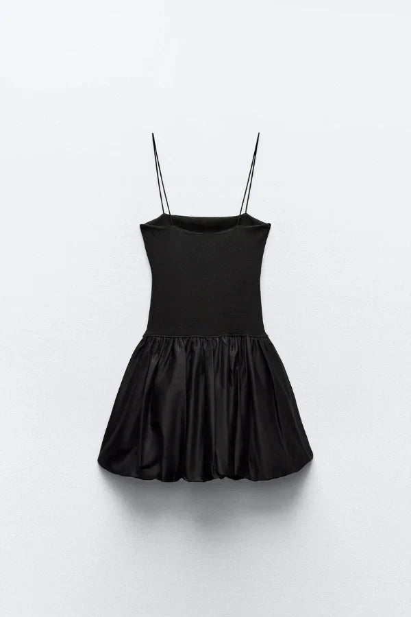 Aubrey Hafif Balon Etek Mini Elbise