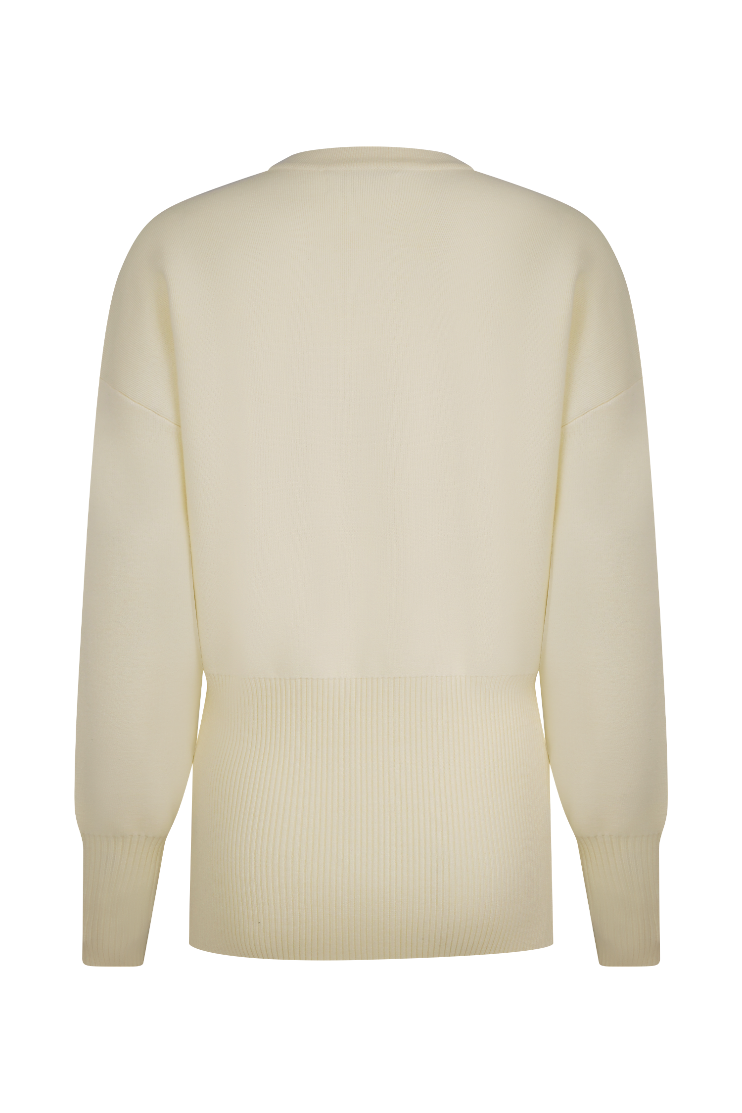 Alexia Düğmeli Büyük Beden Hırka - Fildişi