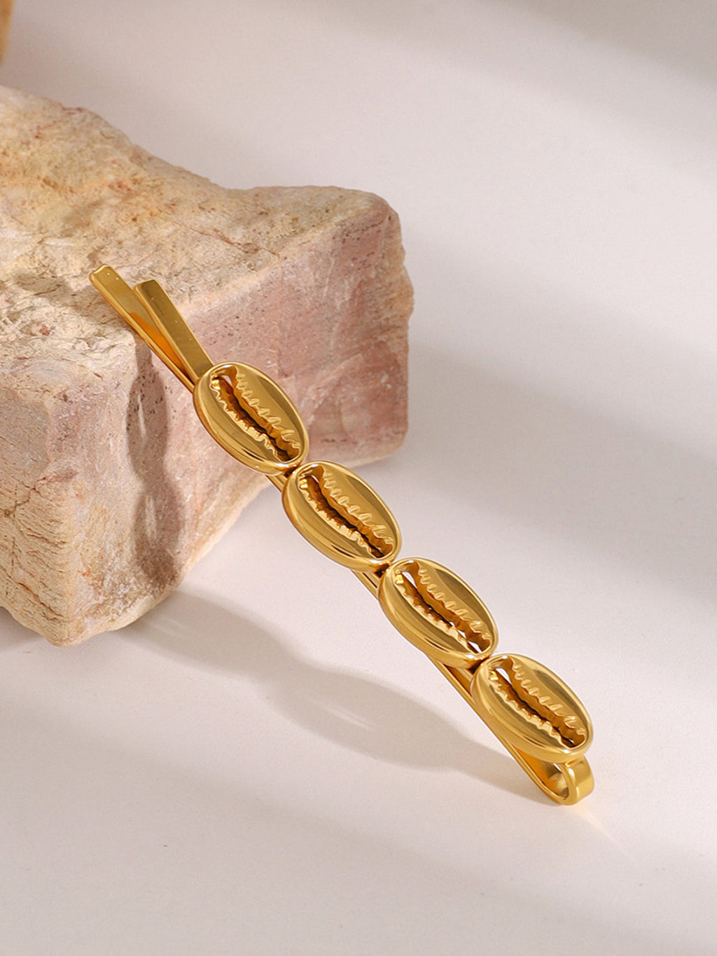 Altın İstiridye Saç Tokası