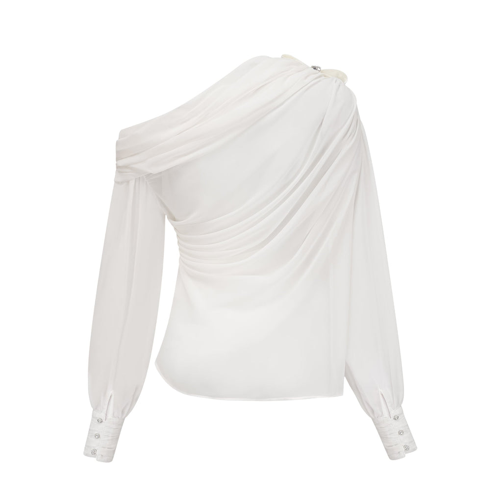 Andrea Asimetrik Tül Bluz ve Etek Takım