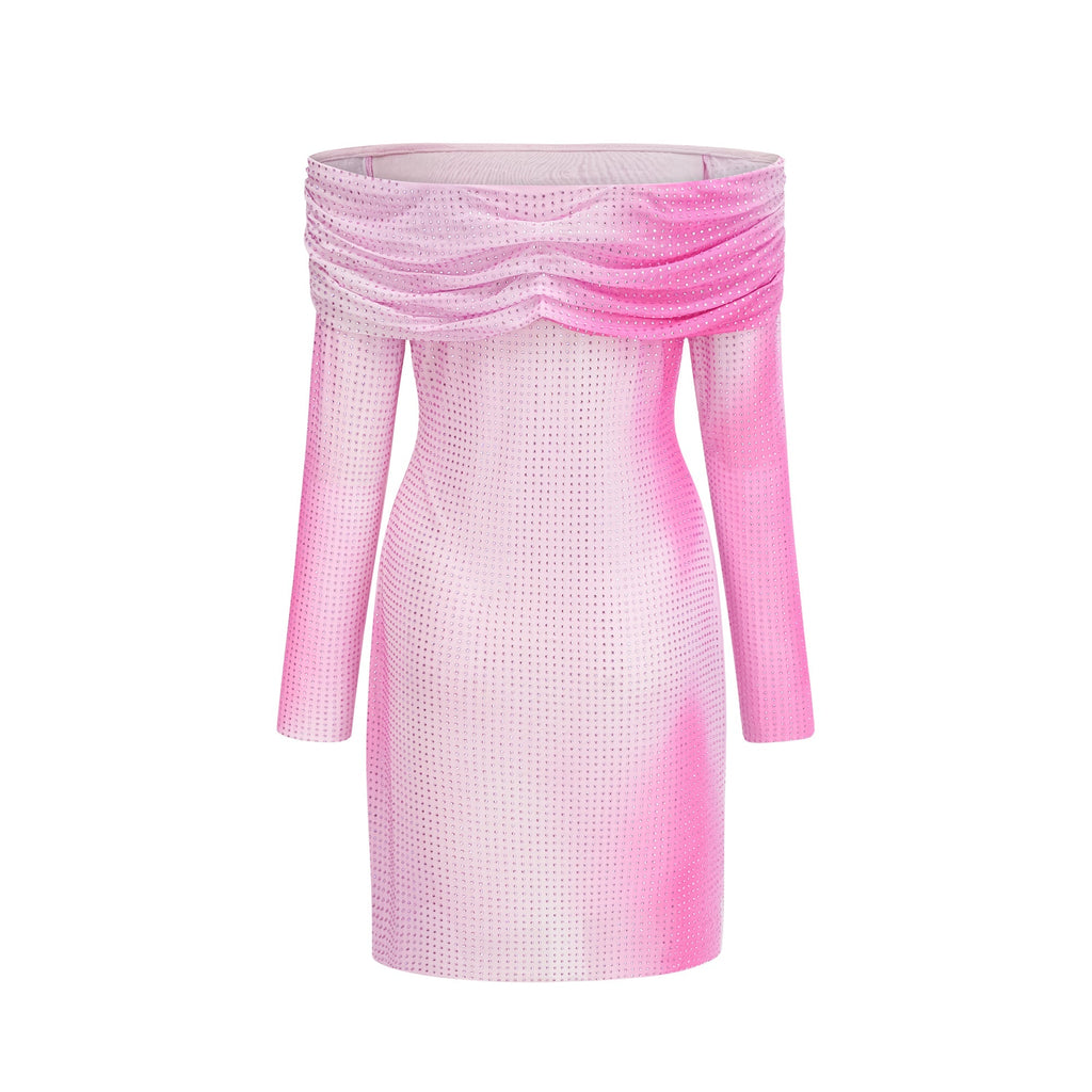 Andréa İşlemeli Omuzları Açık Mini Elbise