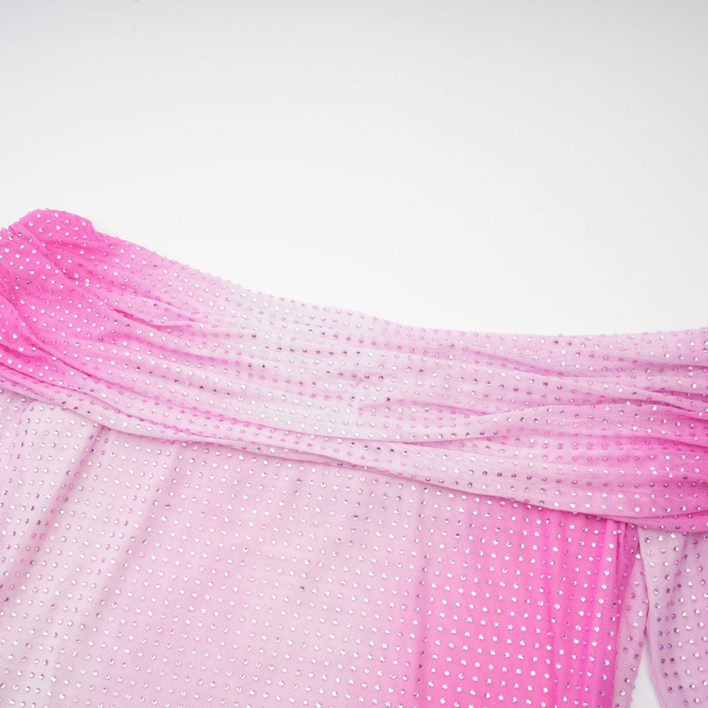 Andréa İşlemeli Omuzları Açık Mini Elbise