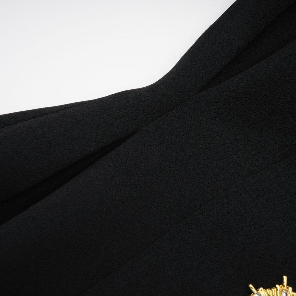 Aëlle Siyah Tek Sıra Düğmeli Uzun Kaban