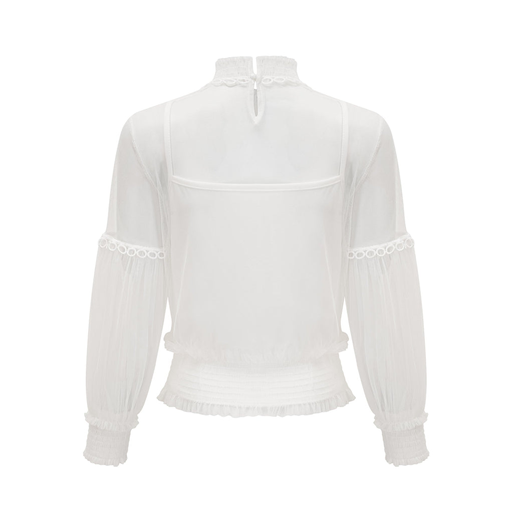 Aiza Çiçekli Yarı Transparan Üst