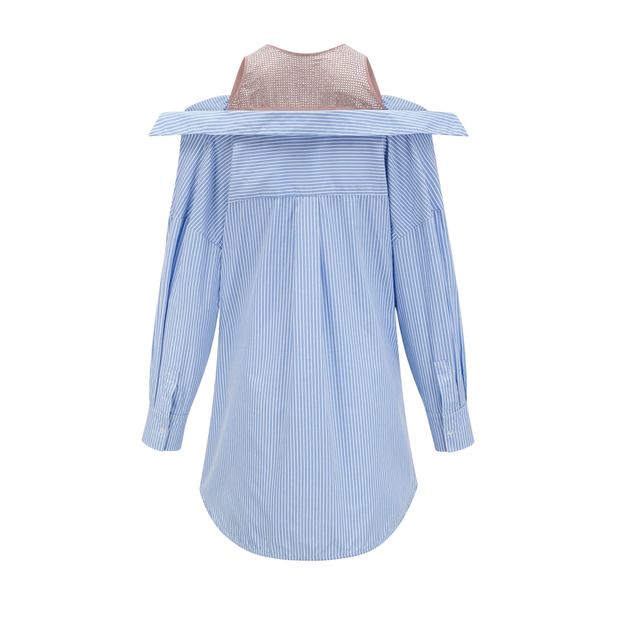 Agathe Katlı Çizgili Gömlek Elbise