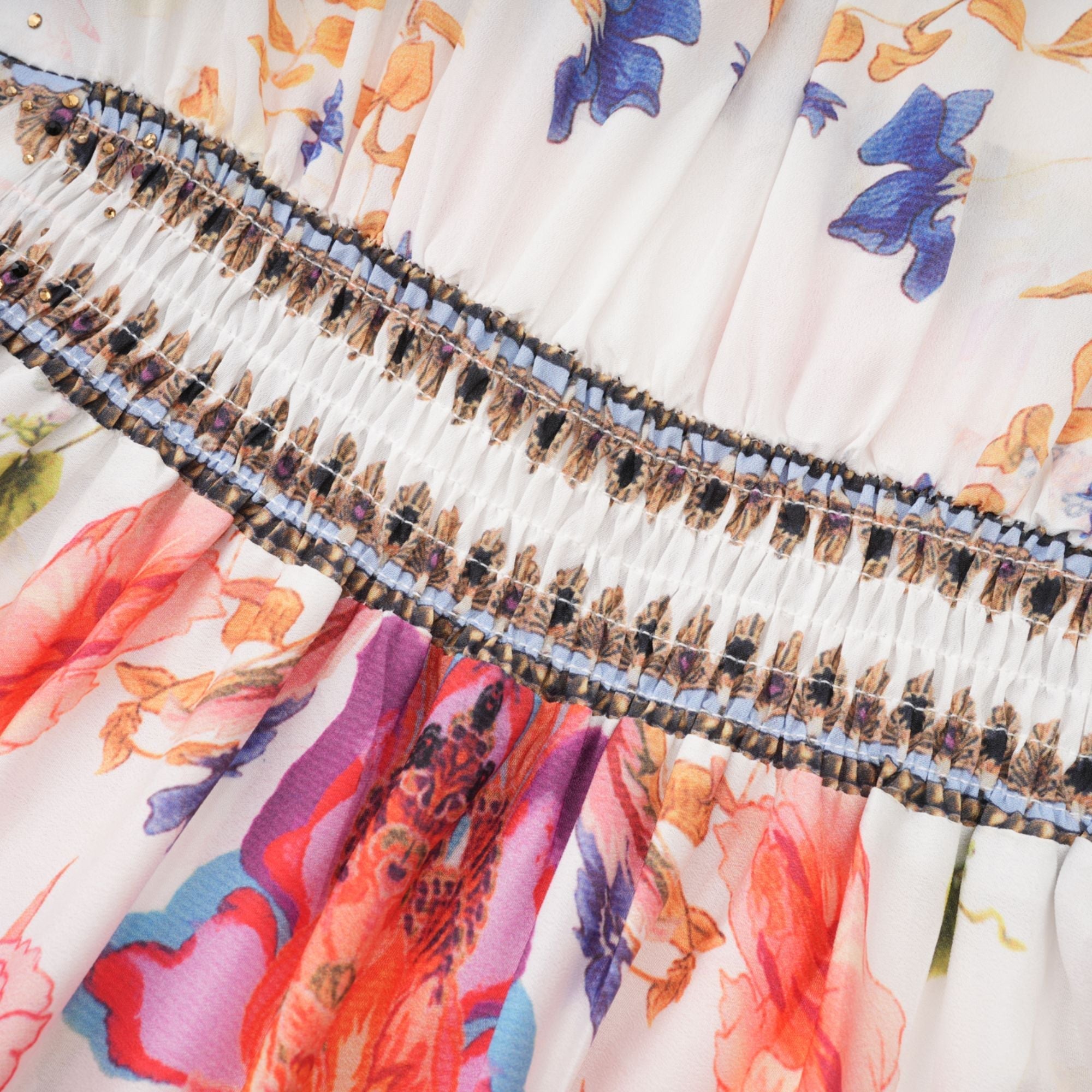 Airina Çiçekli V Yaka Uzun Elbise