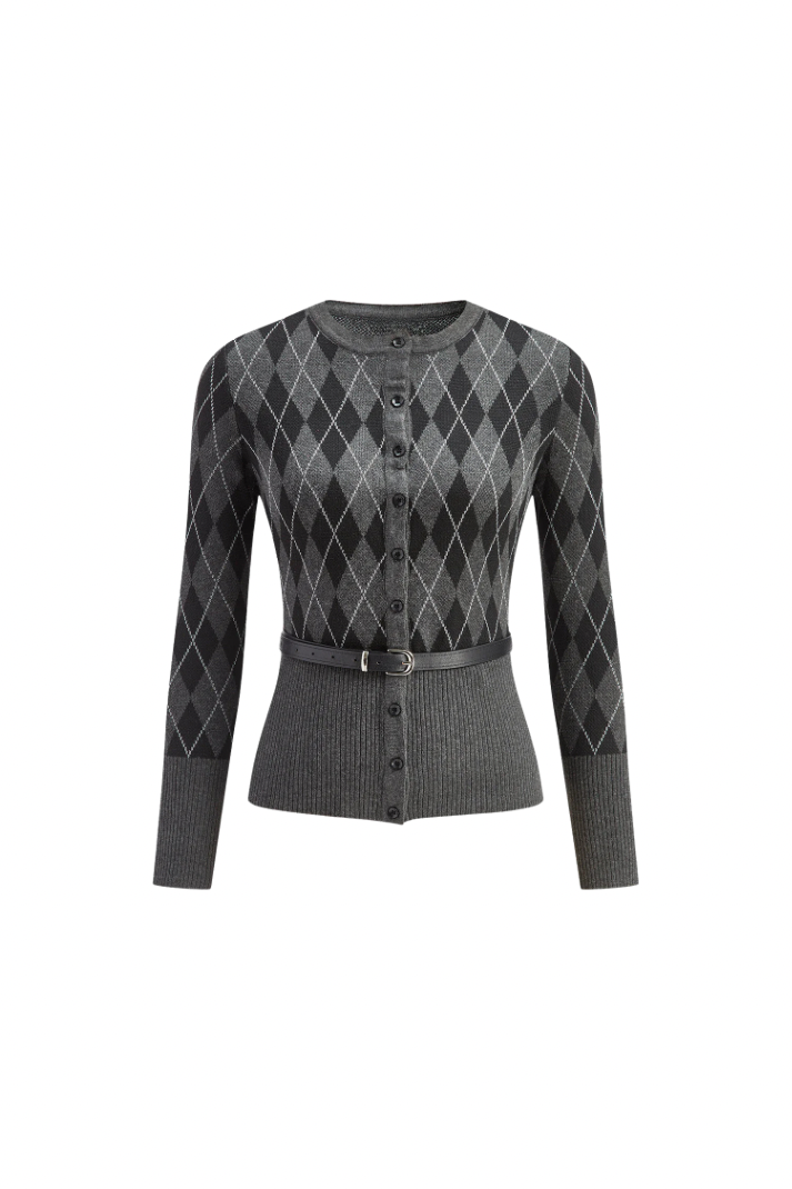 Alessi Baklava Desen Kemerli Hırka