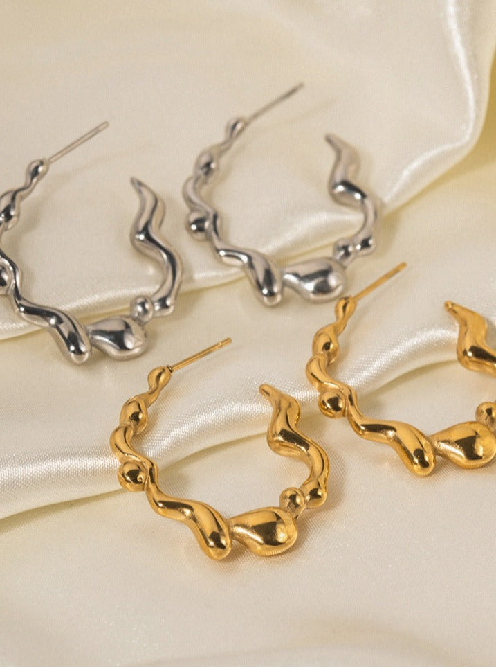 18K Düzensiz Şekilli Moda Küpe