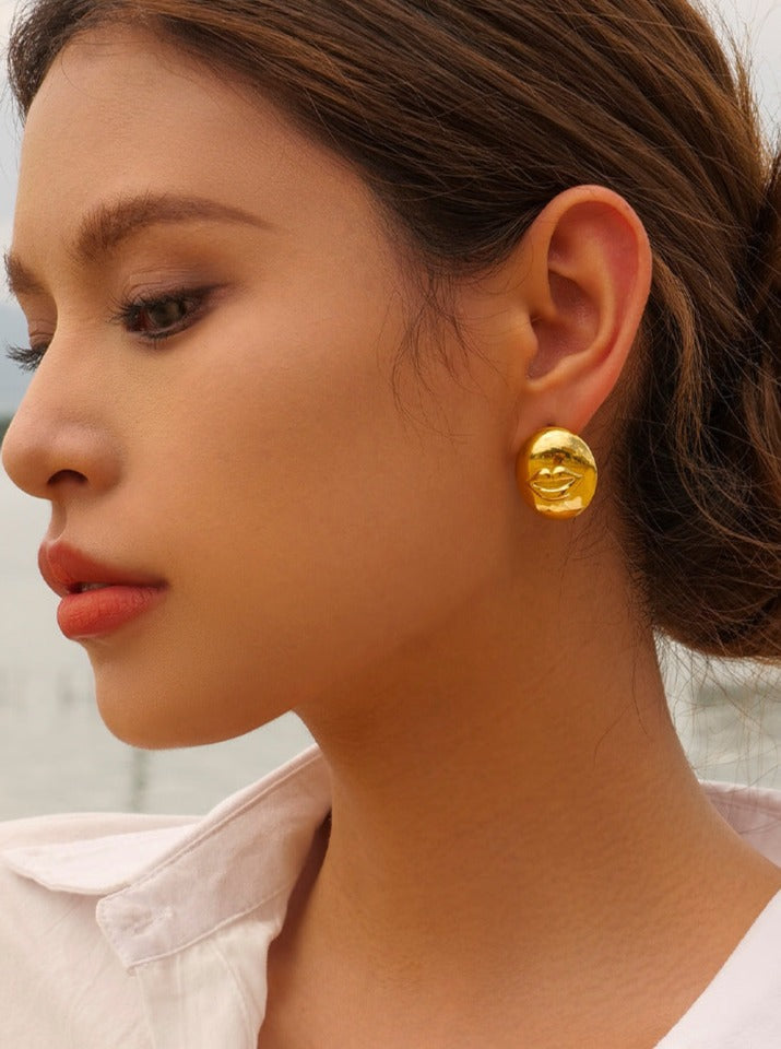 18 Ayar Altın Kaplama Dudak Küpe