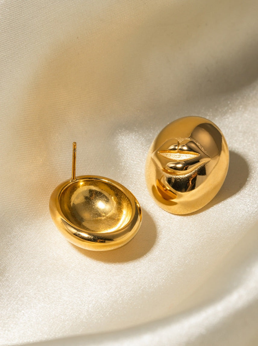 18 Ayar Altın Kaplama Dudak Küpe