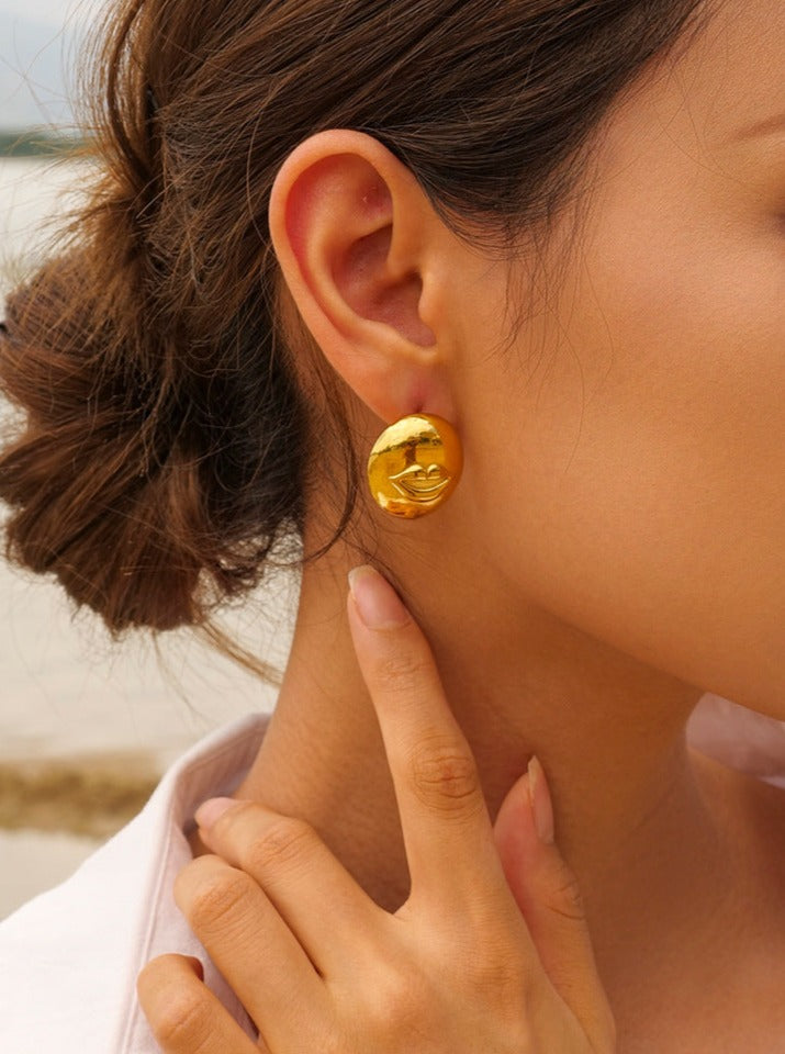 18 Ayar Altın Kaplama Dudak Küpe