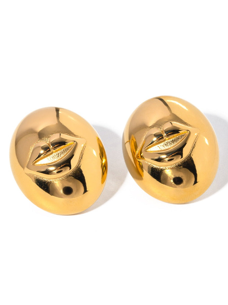 18 Ayar Altın Kaplama Dudak Küpe