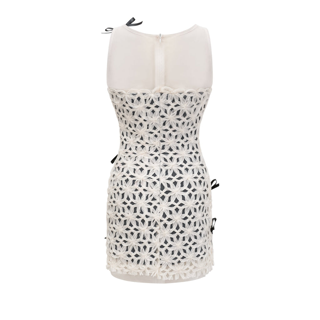 Amaris Fiyonklu Dokuma Mini Elbise