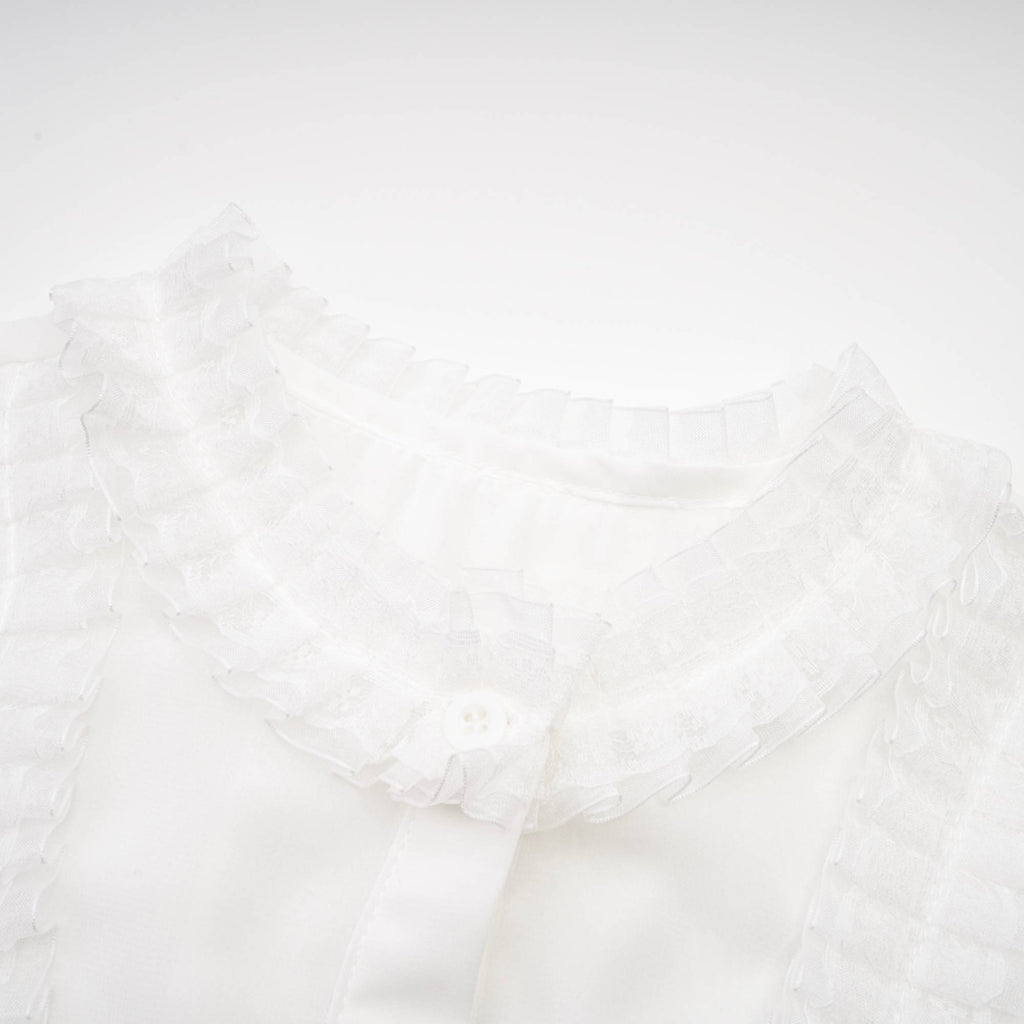 Apolline Kar Beyazı Gömlek Mini Elbise