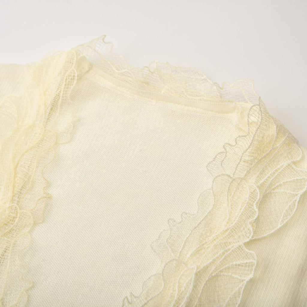 Agnès Çiçek Süslemeli Örme V Yaka Üst