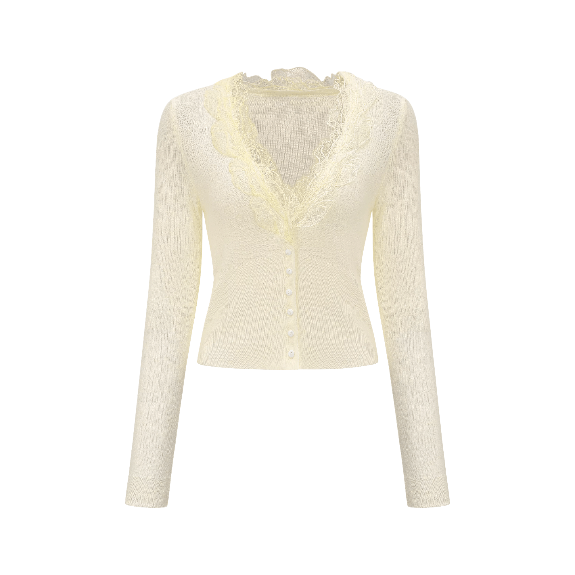 Agnès Çiçek Süslemeli Örme V Yaka Üst