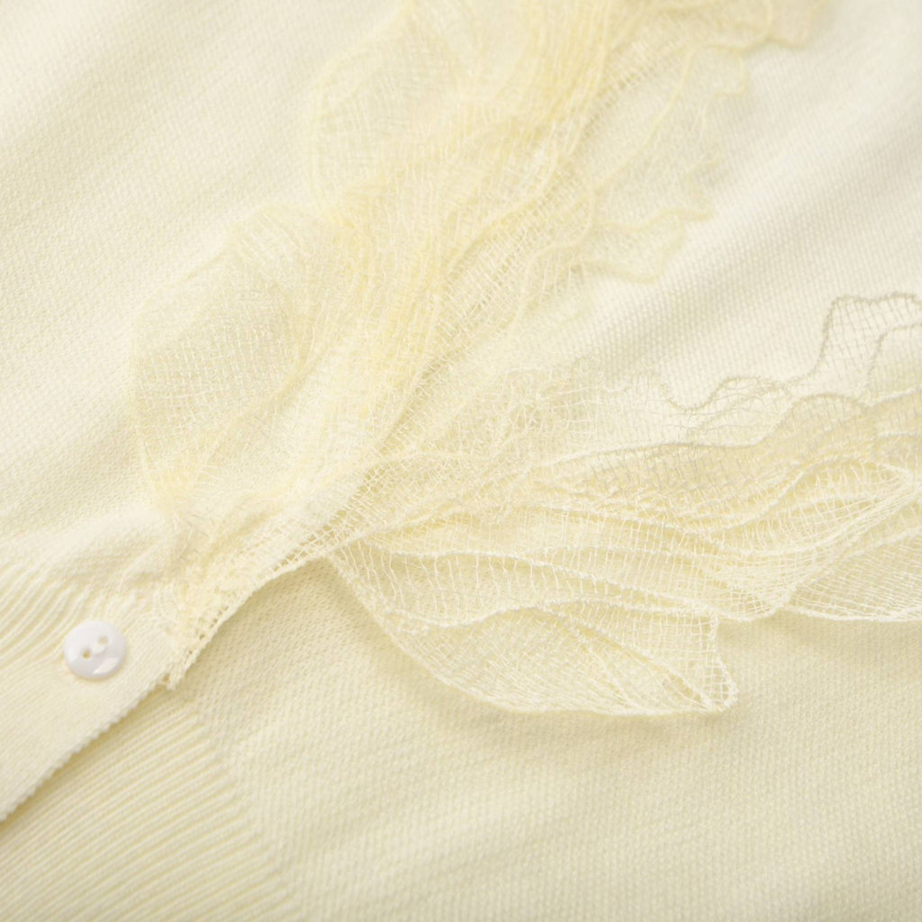 Agnès Çiçek Süslemeli Örme V Yaka Üst