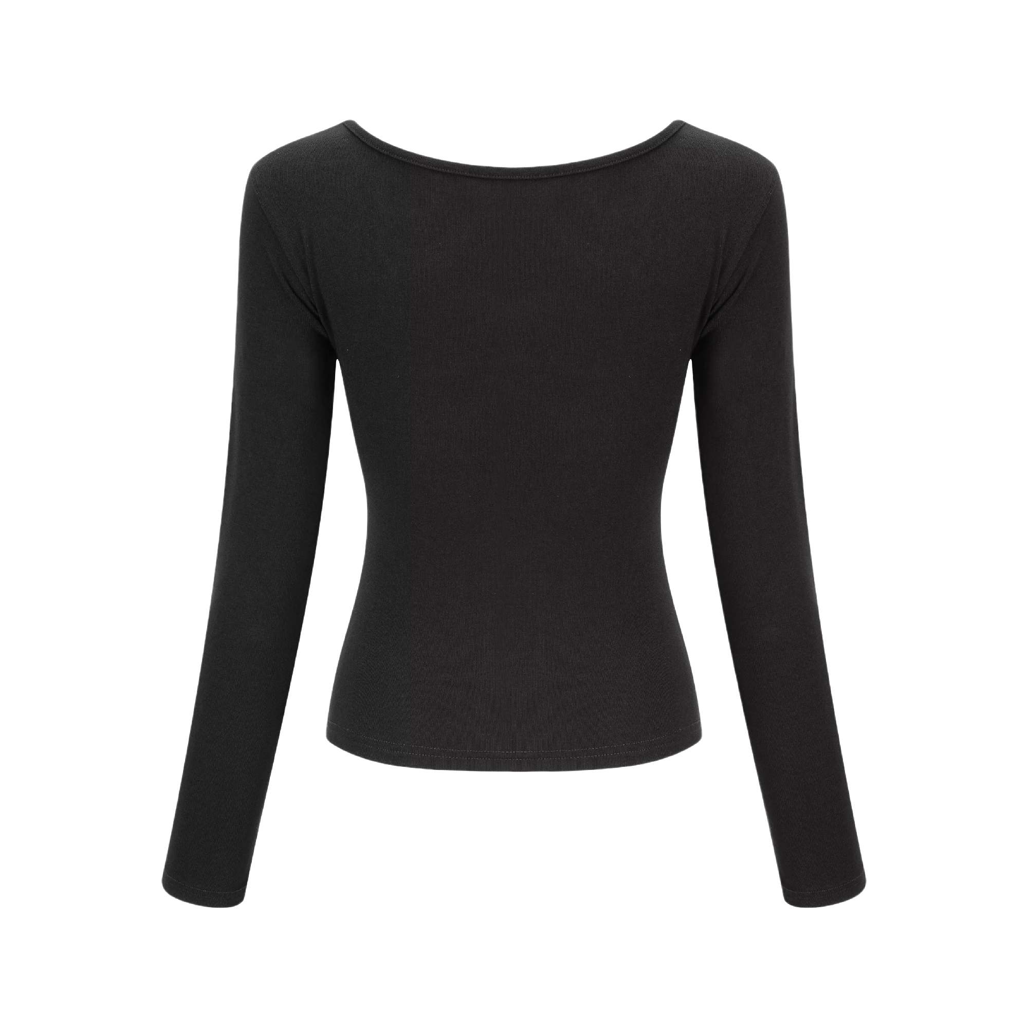 Ahşap Kare Yakalı Kısa Üst